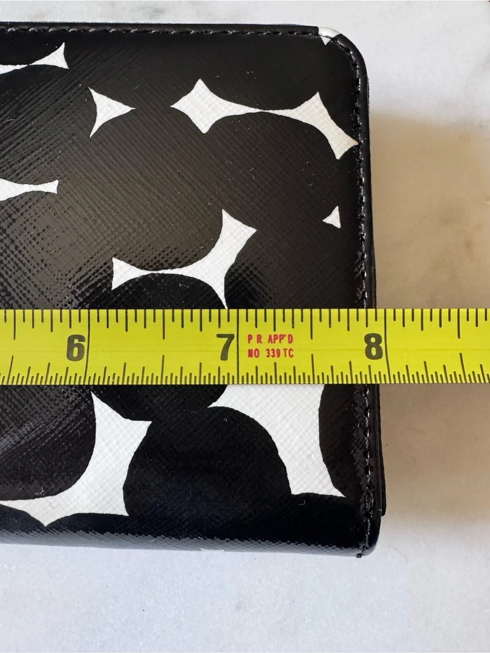 NWT - Kate Spade Staci Picture Splodge Dot Zip Around Continental Wallet Blk/wht